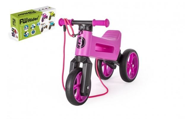 Odrážedlo FUNNY WHEELS Rider SuperSport fialové 2 v 1 + popruh
