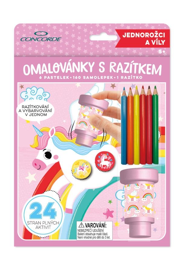 Omalovánky s razítkem CONCORDE Jednorožci a víly