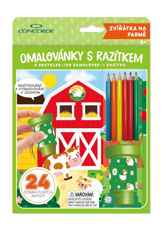 Omalovánky s razítkem CONCORDE Zvířátka na farmě CONCORDE