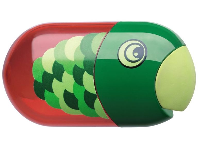 Ořezávátko Faber Castell Fish dvojité s pryží a zásobníkem Faber-Castell