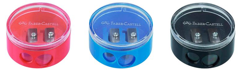 Ořezávátko Faber-Castell se zásobníkem 2 otvory, mix barev