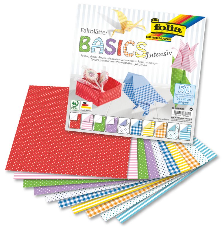 Origami papír Basic intensiv, 80 g/m2 - 20 × 20 cm
