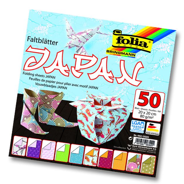 Origami papír Japonsko 80 g/m2 - 20 × 20 cm, 50 archů