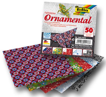 Origami papír Ornamental 80 g/m2 - 10 × 10 cm, 50 archů