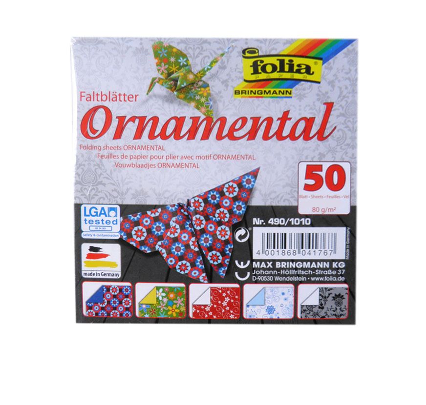 Origami papír Ornamental 80 g/m2 - 15 × 15 cm, 50 archů
