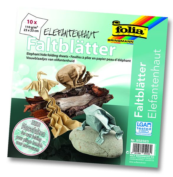 Origami papír - sloní kůže - 110 g/m2 - 23 × 23 cm, 10 listů