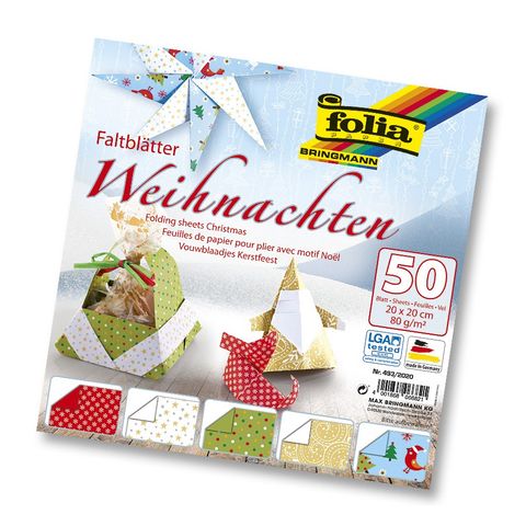 Obrázek produktu: Origami papír Vánoce - 80 g/m2 - 20 × 20 cm, 50 archů