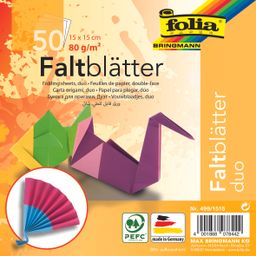 Obrázek produktu: Origami papíry - "Duo" - 80 g/m2 - 15 x 15 cm