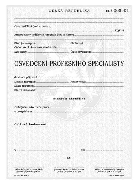 Obrázek produktu: Osvědčení profesního specialisty - dvouletý program