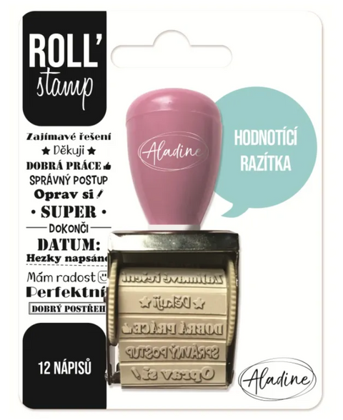 Obrázek produktu: Otočné razítko s nápisy Aladine Roll' Stamp - Hodnoticí razítka