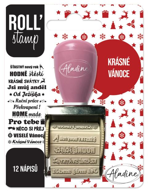 Obrázek produktu: Otočné razítko s nápisy Aladine ROLL´ Stamp - Vánoce
