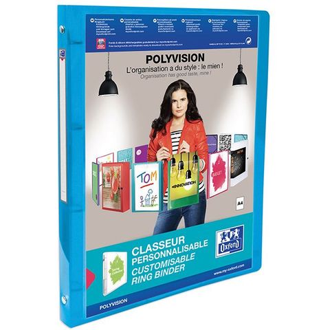 Obrázek produktu: Oxford 4-kroužkový prezentační pořadač A4 PP 2 cm - modrý