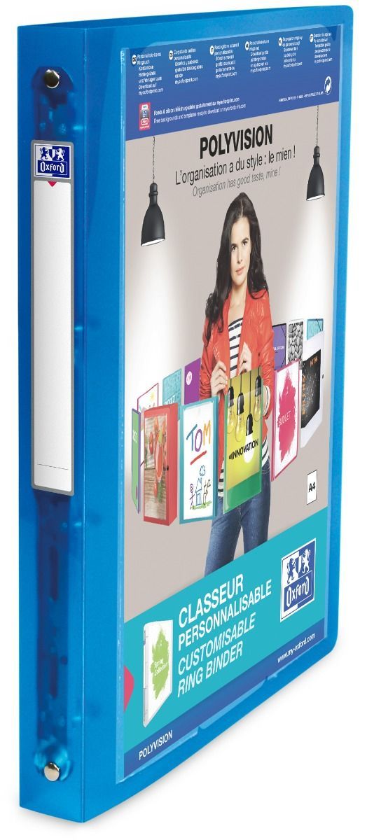 Oxford Polyvision - 4kroužkový pořadač - A4, 30 mm, modrý