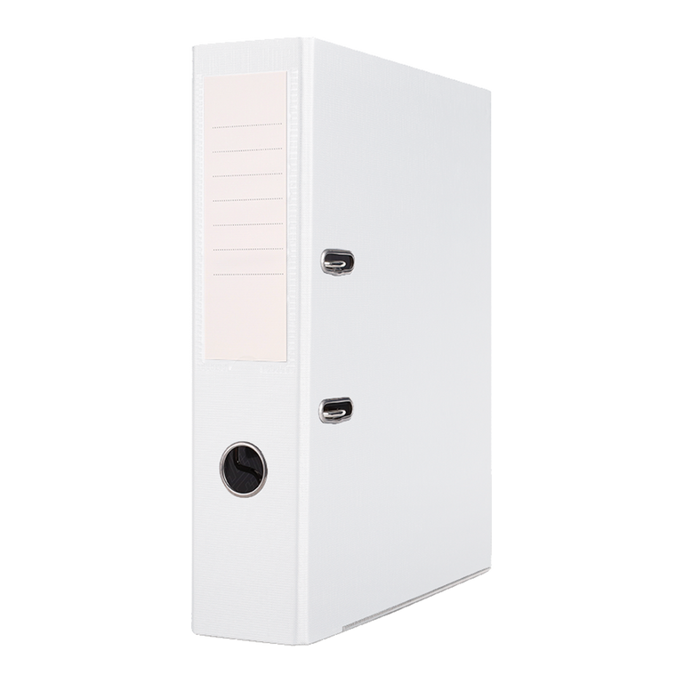 Levně Pákový pořadač Basic A4 7,5 cm, PP, kovová lišta - bílý