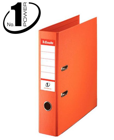Plastový pákový pořadač Esselte - A4, s kapsou, hřbet 7,5 cm, oranžový