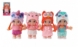 Obrázek produktu: Panenka/ miminko s čepicí, pevné tělo 15 cm - mix druhů