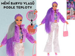 Obrázek produktu: Panenka módní 29 cm s vlasy měnící barvu a doplňky