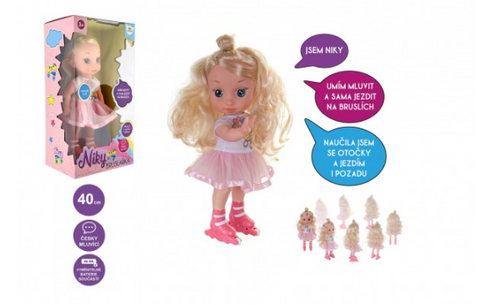 Obrázek produktu: Panenka Niky bruslařka česky mluvící 40 cm na baterie se zvukem