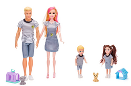 Obrázek produktu: Panenky - Rodina s mazlíčky, 30cm