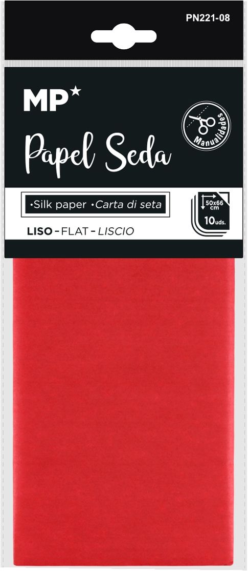 Papír hedvábný 50 × 66 cm - 10 ks červený
