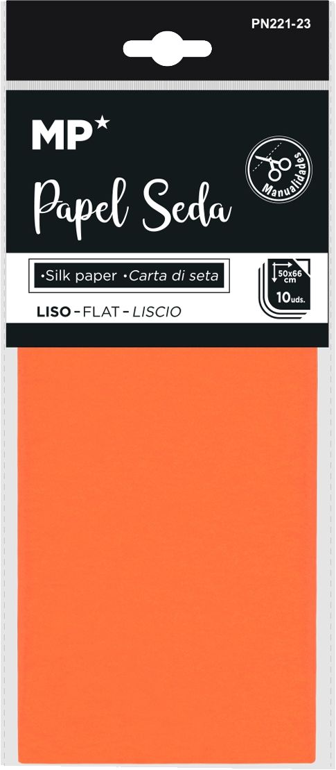 Papír hedvábný 50 × 66 cm - 10 ks oranžový