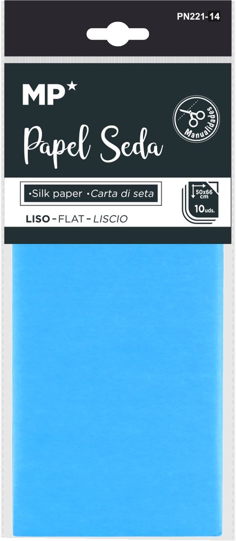 Papír hedvábný 50 × 66 cm - 10 ks světle modrý