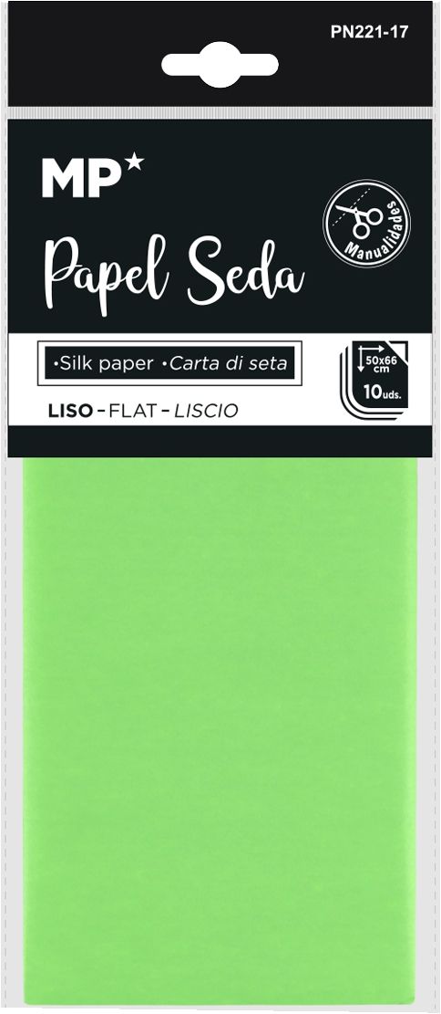 Papír hedvábný 50 × 66 cm - 10 ks světle zelený