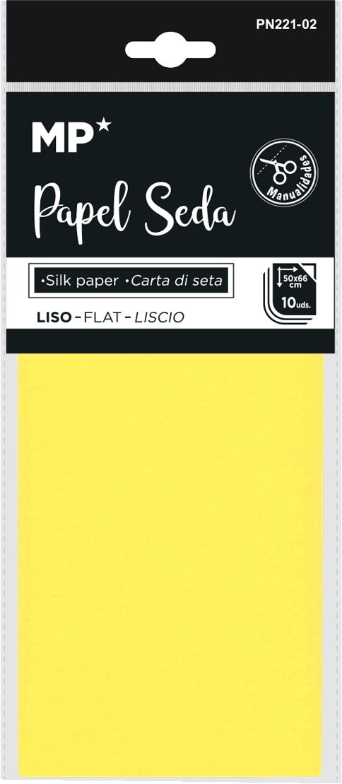 Papír hedvábný 50 × 66 cm - 10 ks žlutý