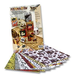 Obrázek produktu: Papír se vzorem zvířecí srsti 25 × 35 cm, 300 g - mix 9 vzorů