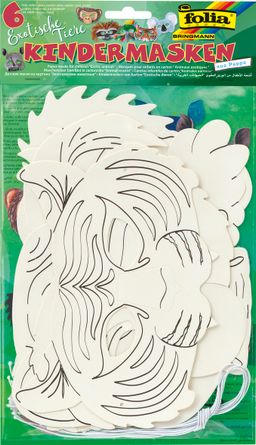 Obrázek produktu: Papírové masky pro následnou dekoraci - Exotická zvířata, 6 motivů