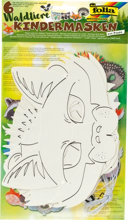 Obrázek produktu: Papírové masky pro následnou dekoraci - Lesní zvířata, 6 motivů