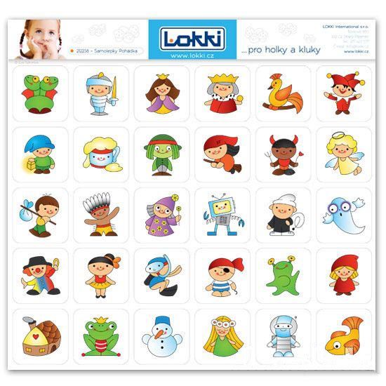 Papírové rozlišující samolepky pro mateřské školky - Pohádky