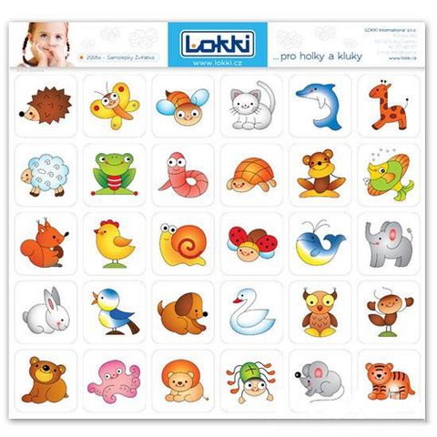 Obrázek produktu: Papírové rozlišující samolepky pro mateřské školky - Zvířátka