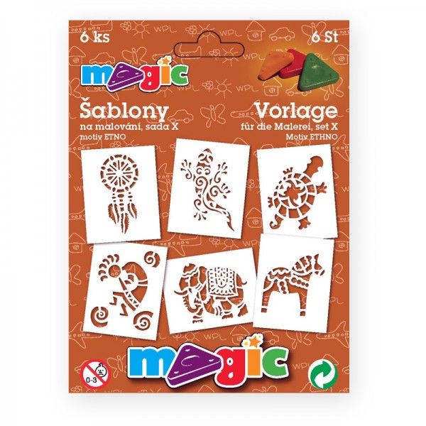 Papírové šablony - Etno - 6 ks