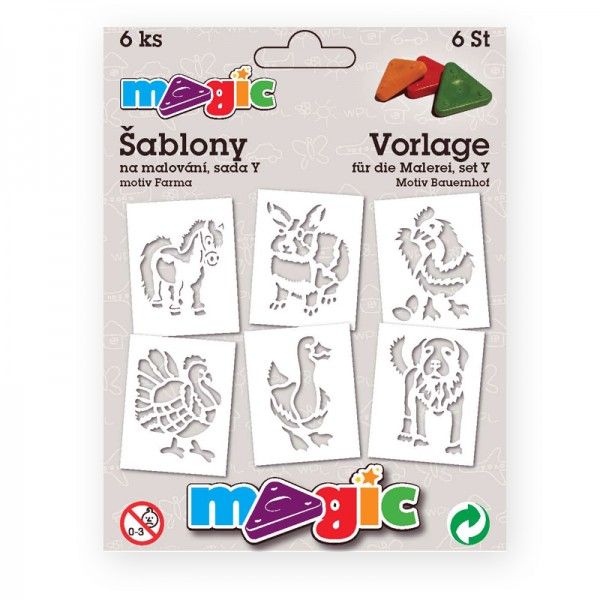 Papírové šablony - Farma - 6 ks