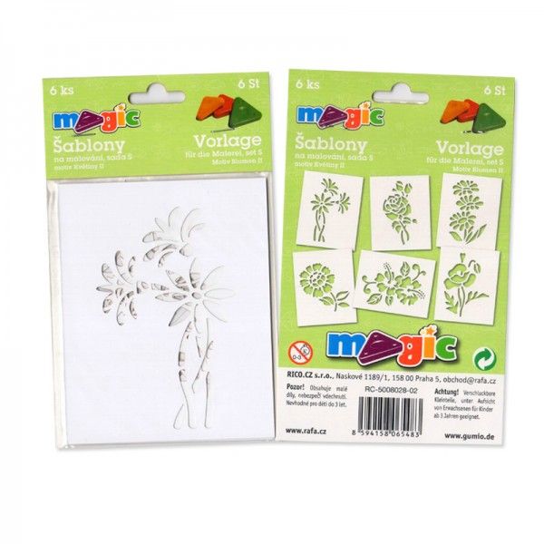 Papírové šablony - Květiny II. - 6 ks