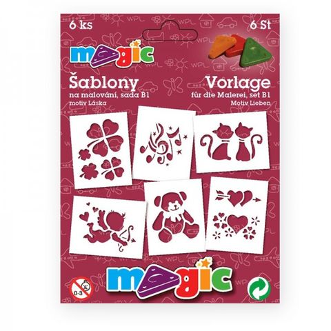 Obrázek produktu: Papírové šablony - Láska - 6 ks