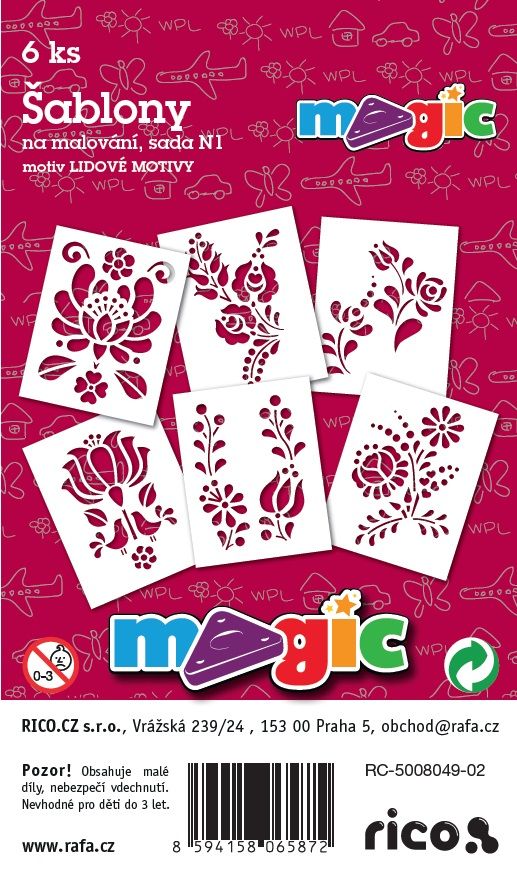 Papírové šablony - Lidové motivy