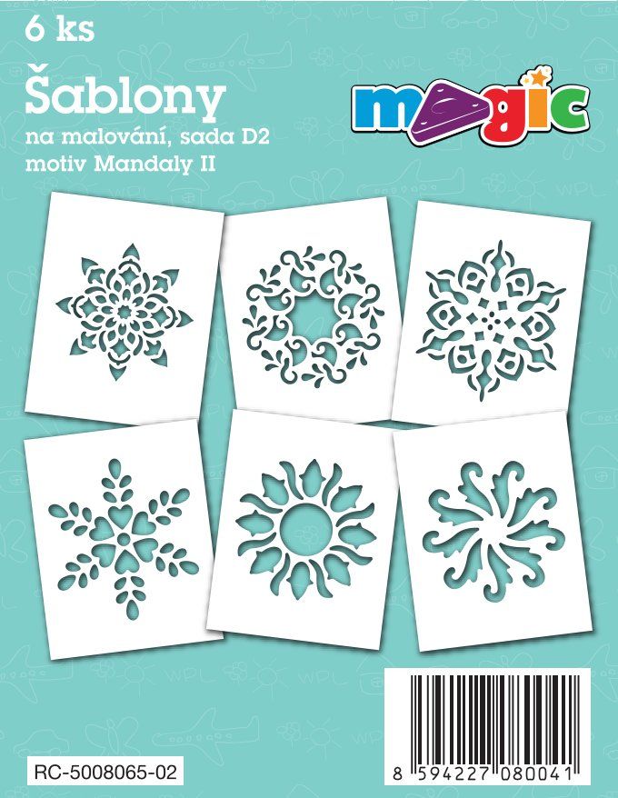 Papírové šablony - Mandaly II - 6 ks