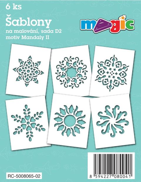 Obrázek produktu: Papírové šablony - Mandaly II - 6 ks