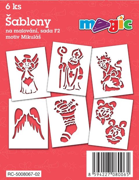 Obrázek produktu: Papírové šablony - Mikuláš - 6 ks