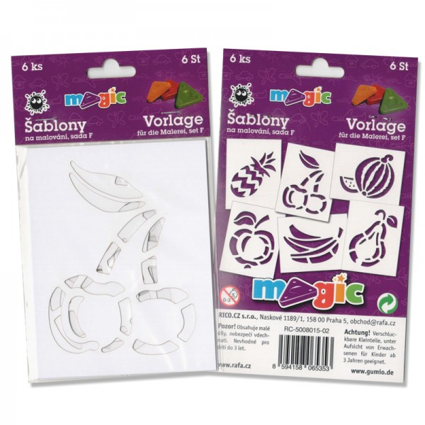 Papírové šablony - Ovoce - 6 ks