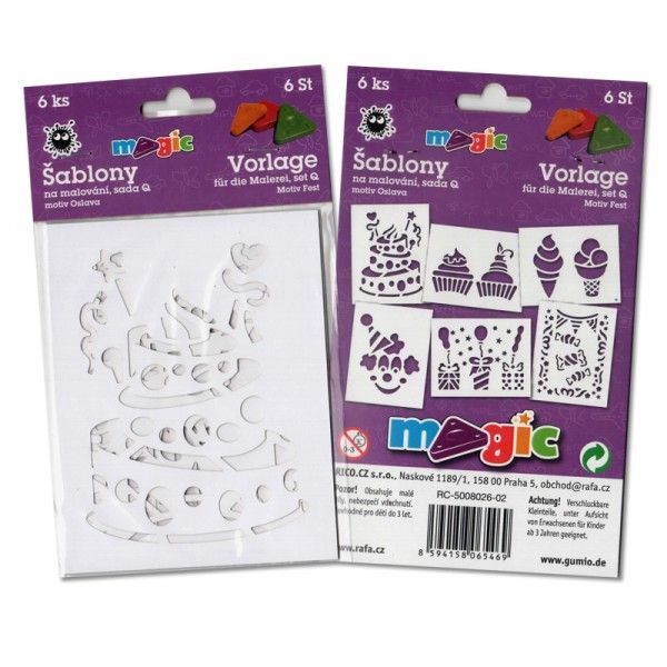 Papírové šablony - Párty - 6 ks