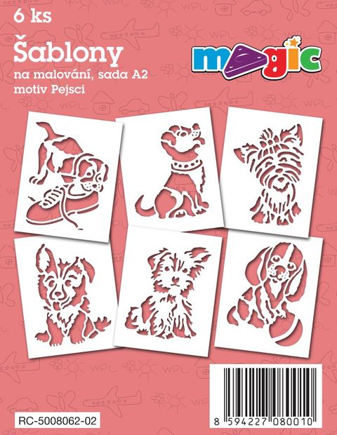 Obrázek produktu: Papírové šablony - Pejsci - 6 ks