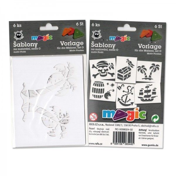 Papírové šablony - Piráti - 6 ks