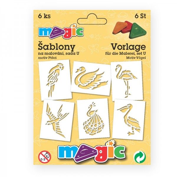 Papírové šablony - Ptáci - 6 ks