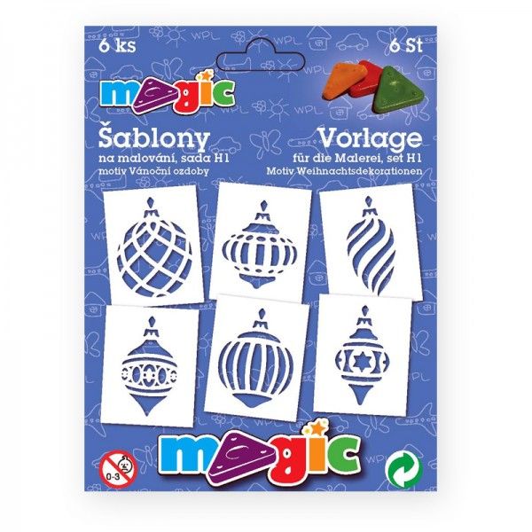 Papírové šablony - Vánoční ozdoby - 6 ks