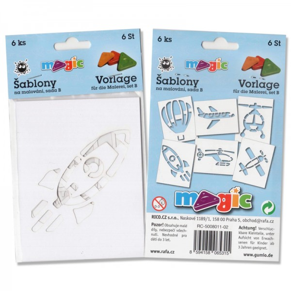 Papírové šablony - Vzdušná doprava - 6 ks