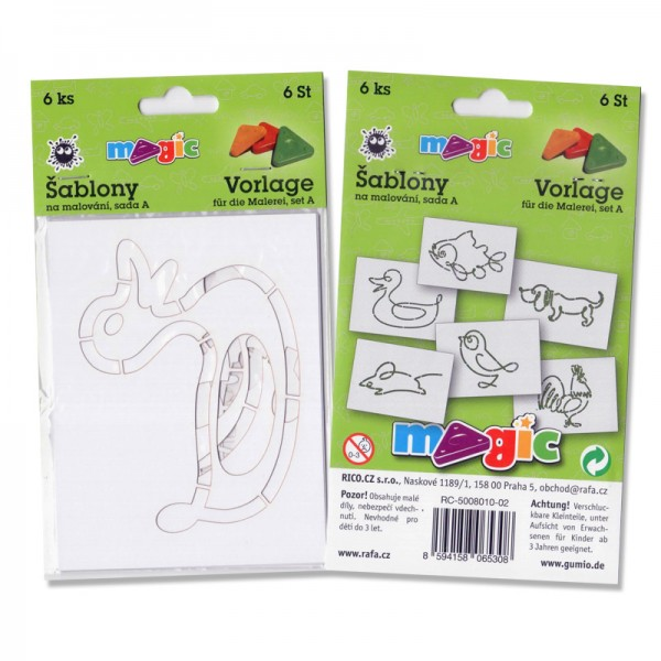 Papírové šablony - Zvířátka - 6 ks