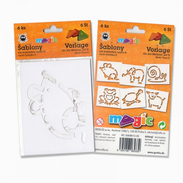 Papírové šablony - Zvířátka II. - 6 ks